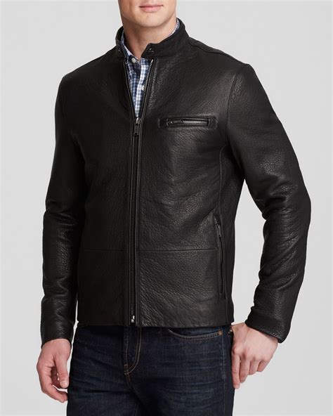 michael kors racer leather jacket|michael kors men's leather jacket.